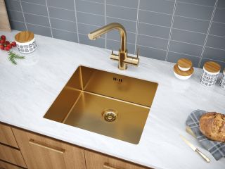 Мойка кухонная Paulmark Gerberg PM214844-BG брашированное золото